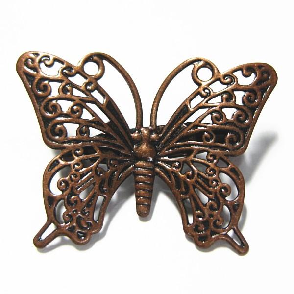 4177-《ブローチ》　バタフライ　銅古美　２６x３６mm　２個/１セット | 
