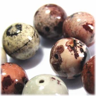 4198-天然石 10mm丸玉 アーティストジャスパー 10粒 | 