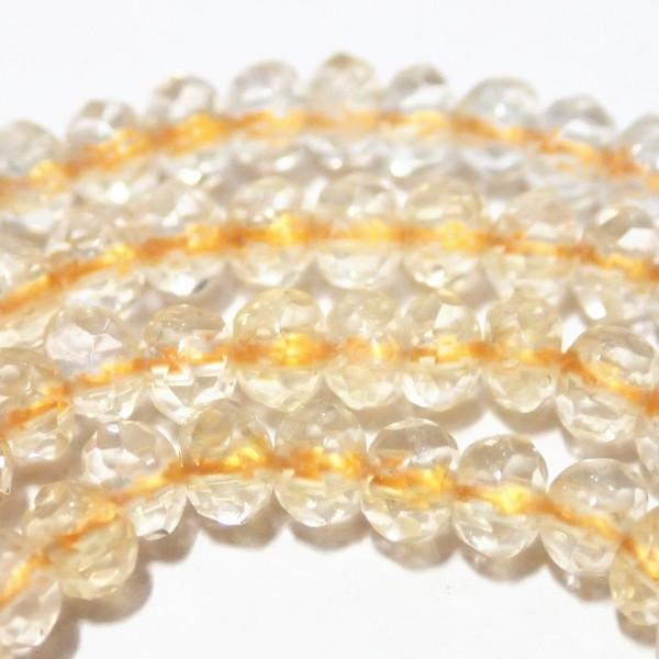 4214-《天然石　1連売り》　シトリン　ロンデルカット　平均３．５x２．５mm　1本約４０cm |  | 02