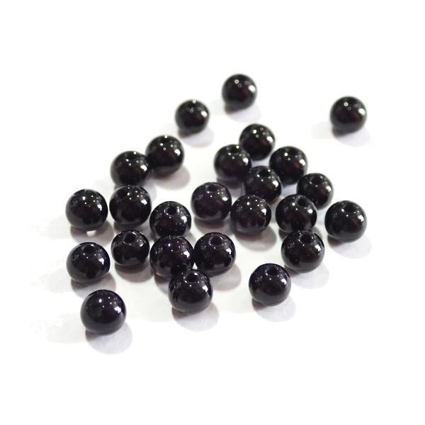 4252-天然石 4mm丸玉 オニキス 25粒 | 