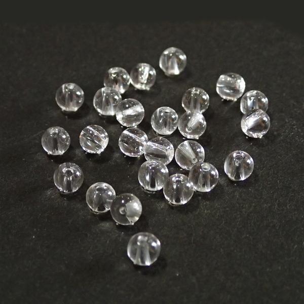 4275-天然石 4mm丸玉 ロッククリスタル 25粒 | 