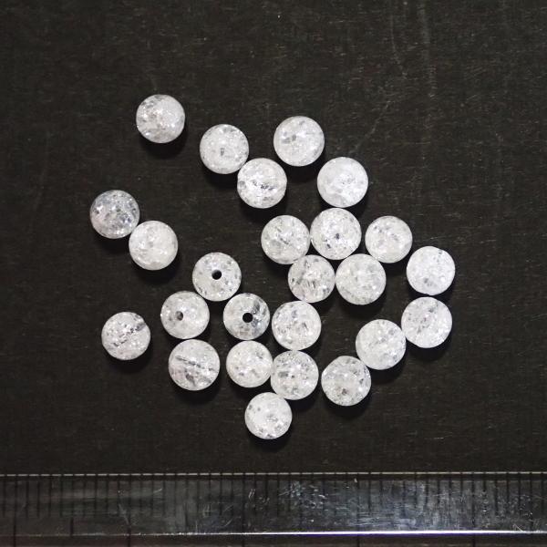 4289-天然石 4mm丸玉 ロッククリスタルアイスフレーク 25粒 |  | 01