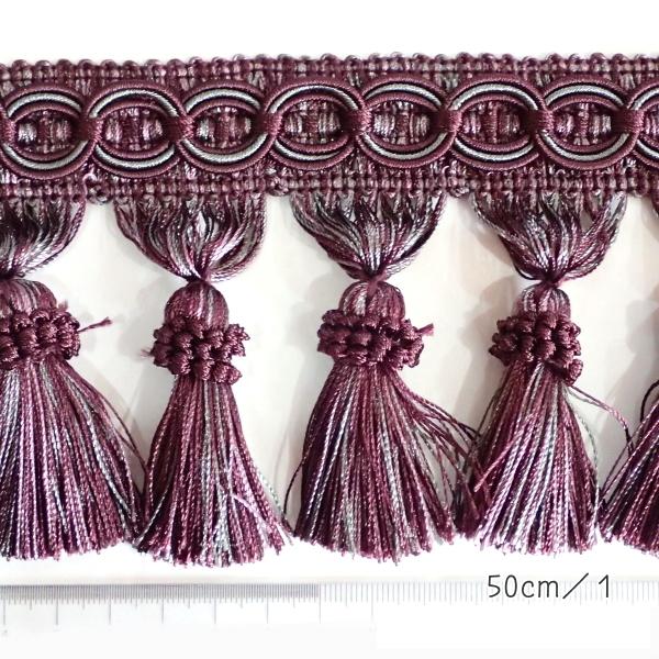 4339-〈タッセル・フリンジ〉　パープル　タッセル部分：７cm　５０cm/１本 |  | 01