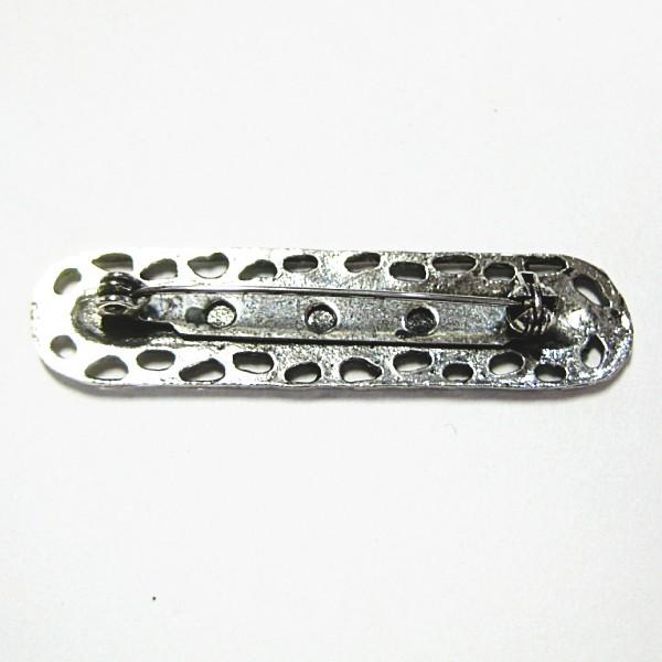 4371-《ブローチ》　ＮＹピューター　銀古美　５３mm　１個 |  | 01