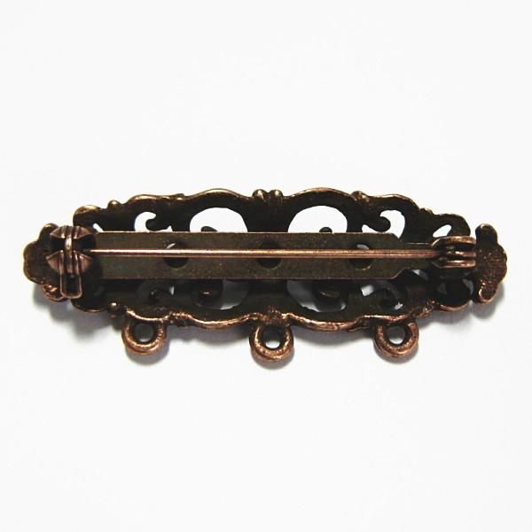 4447-《ブローチ》　ＮＹピューター　３ホール付　銅古美　４６mm　１個 |  | 01