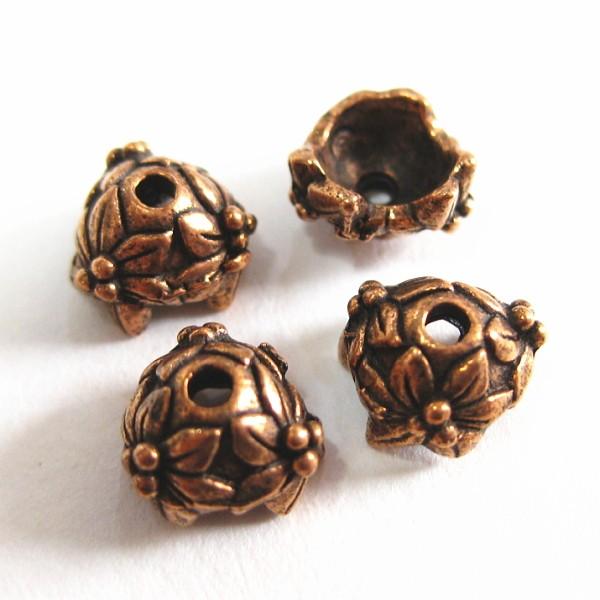 4467-【ＮＹピューター】　ビーズキャップ　銅古美　６mm最適　４個入りｘ５パックセット | 