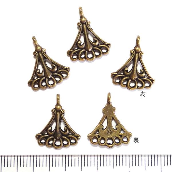 4498-【ＮＹピューター】　コネクター　真鍮古美　１７ｘ１４mm　５個/１セット |  | 01