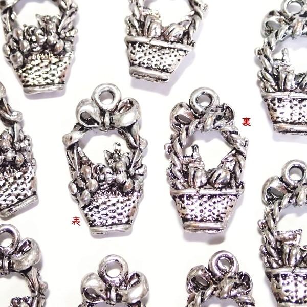 4499-花かごチャーム 銀古美【10個】 |  | 01