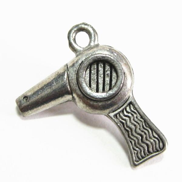 4596-【ＮＹピューター】　ドライヤー　チャーム　銀古美　１５mm　５個/１セット | 