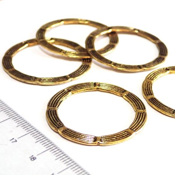 4603-《輪パーツ》　リングパーツ（トップホール）　金古美　３４mm　５個/１パック | 
