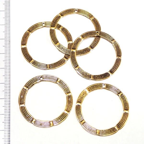 4603-《輪パーツ》　リングパーツ（トップホール）　金古美　３４mm　５個/１パック |  | 01