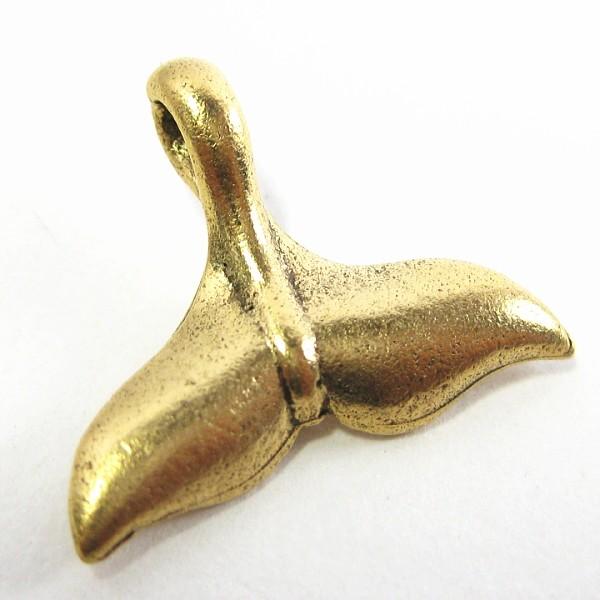 4666-【ＮＹピューター】　くじらの尾　チャーム　金古美　２２mm　５個/１セット | 