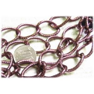 4686-【チェーン】アルミデザイン　パープル　２８x２０mm　約１メートル　１本 | 