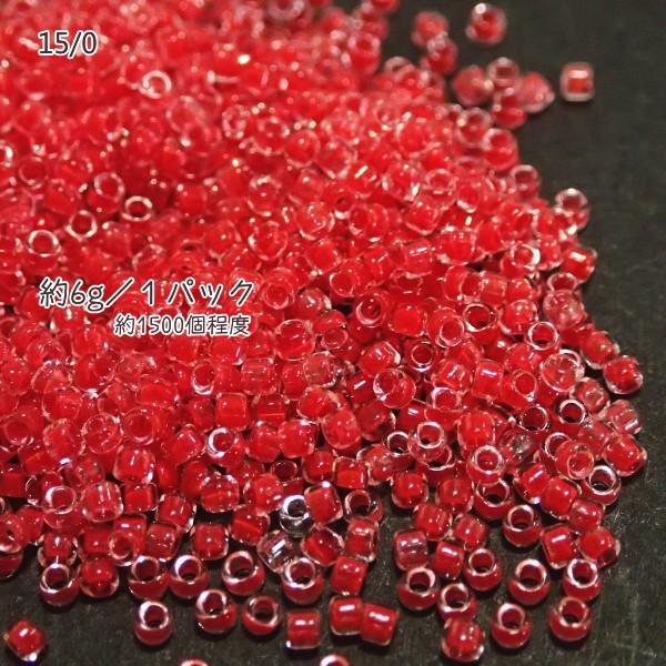 4769-《シードビーズ》　マツノ極小　クリスタル/レッド　約６ｇ/１パック | 