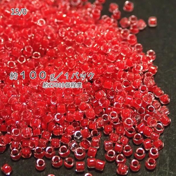 4770-《シードビーズ》　マツノ極小　クリスタル/レッド　約１００ｇ/１パック | 