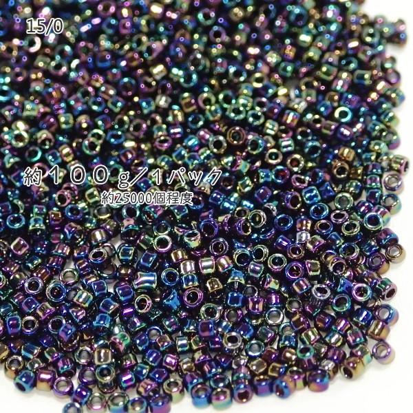 4792-《シードビーズ》　マツノ極小　ブラック/オーロラ　約１００ｇ/１パック | 