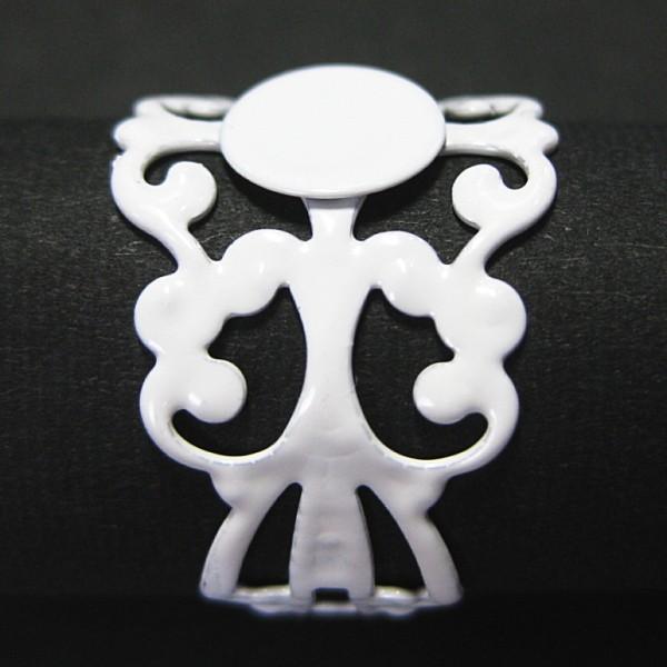 4920-『指輪パーツ』　フィリグリーリング　ホワイト　８mm（トレイ部分）　２個/１セット |  | 02