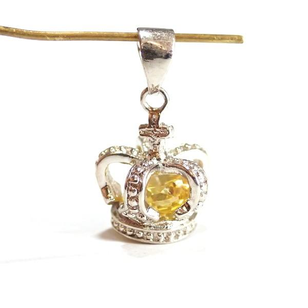 5000-ジルコニア　チャーム　王冠　イエロー　１３．５ｘ１１mm　１個 |  | 01