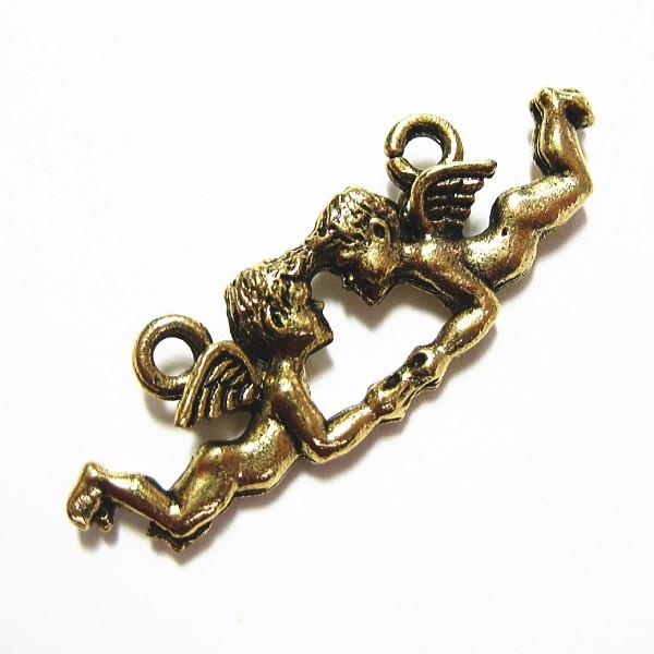 5004-【ＮＹピューター】　エンジェル　コネクター　金古美　３２mm　５個/１セット | 