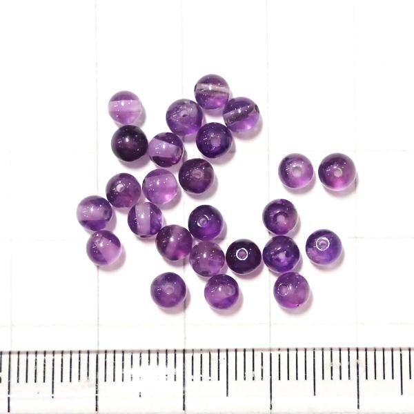 5089-天然石 4mm丸玉 アメジストA 25粒 |  | 01
