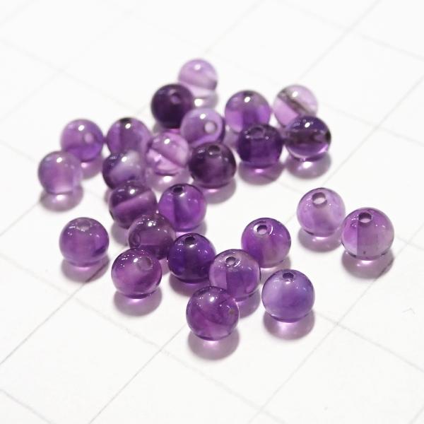 5089-天然石 4mm丸玉 アメジストA 25粒 |  | 02