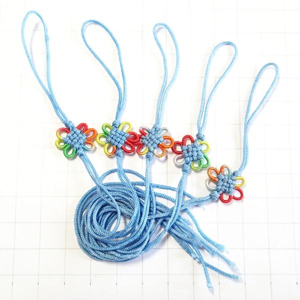 5093-《５０円均一》　中国結い紐　青虹（処分品）全長約２９cm　５本/１パック | 
