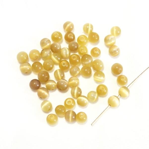 5102-〔キャッツアイ〕　イエローブラウン　４mm　５０個/１パック | 
