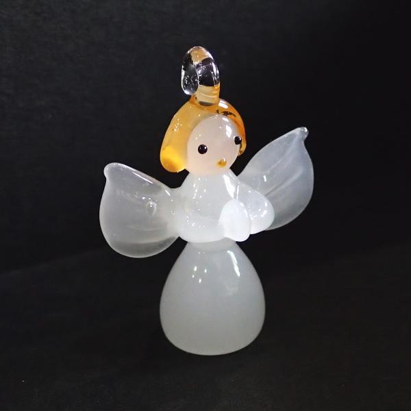 5103-〔ガラス〕　ランプチャーム　天使の祈り（L）　約３７x２８mm　１個 |  | 01