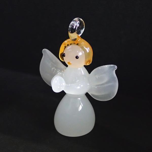 5103-〔ガラス〕　ランプチャーム　天使の祈り（L）　約３７x２８mm　１個 |  | 02