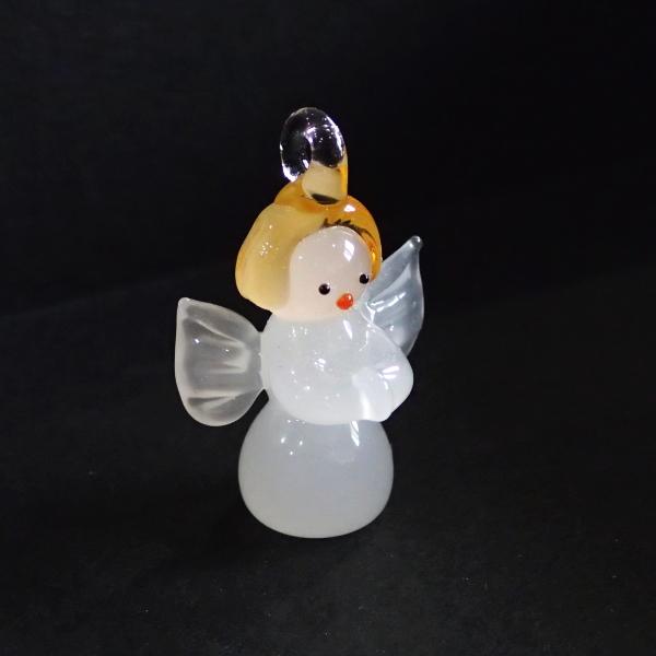 5104-〔ガラス〕　ランプチャーム　天使の祈り（M）　約３０x２０mm　１個 |  | 01