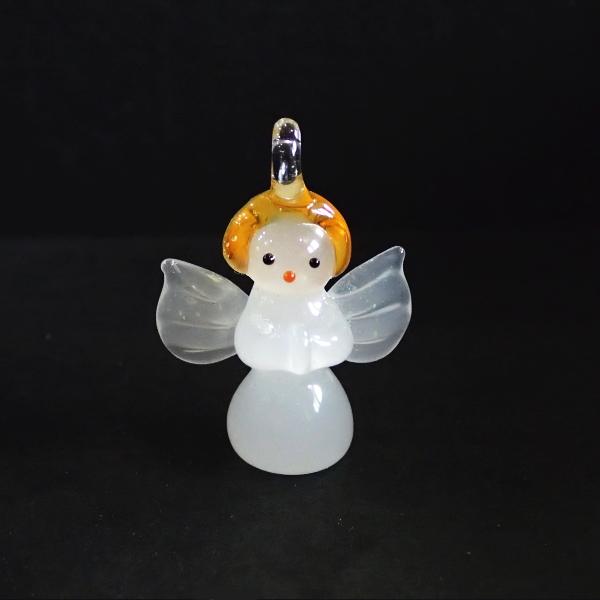 5107-〔ガラス〕　ランプチャーム　天使の祈り（S）　約２７x２０mm　１個 | 