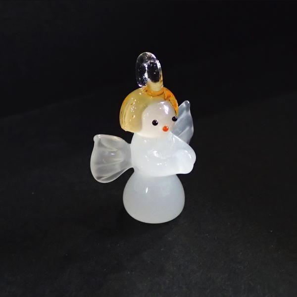 5107-〔ガラス〕　ランプチャーム　天使の祈り（S）　約２７x２０mm　１個 |  | 01