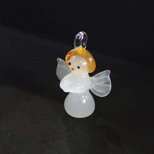 5107-〔ガラス〕　ランプチャーム　天使の祈り（S）　約２７x２０mm　１個 |  | 02