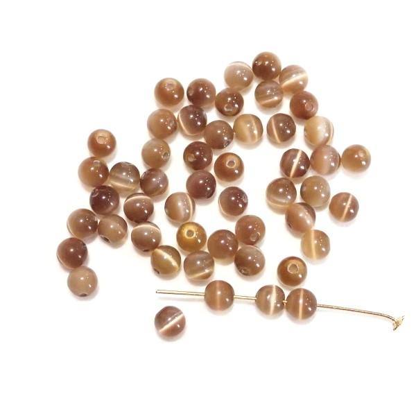 5126-〔キャッツアイ〕　ダークブラウン　４mm　５０個/１パック | 