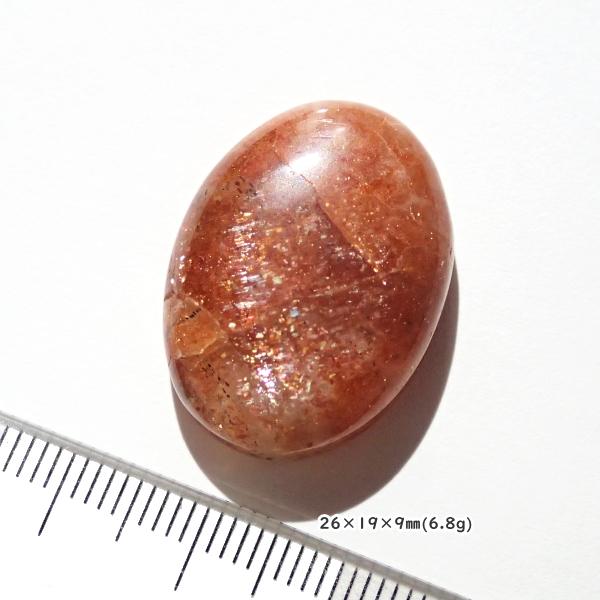 5150-『天然石ルース』　サンストーン（ホール無）　約26ｘ19ｘ9mm（6.8ｇ）　１個 |  | 02