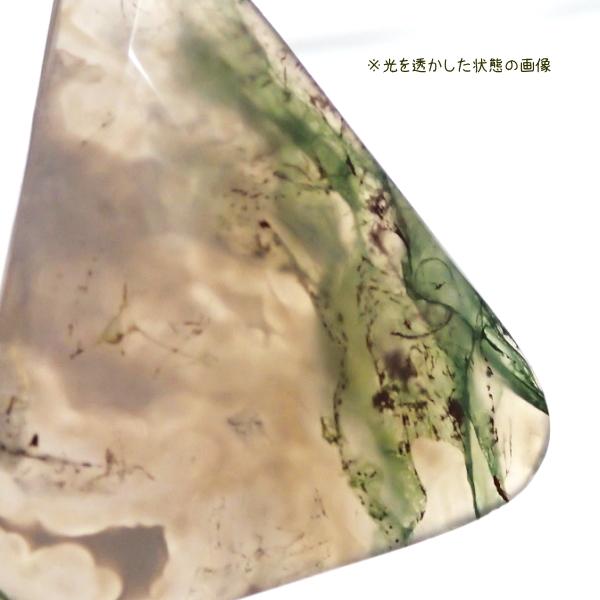 5182-『天然石ルース』　モスアゲート（ホール無）※カット有※　約32ｘ26ｘ6.6mm（6.8ｇ）　１個 |  | 03