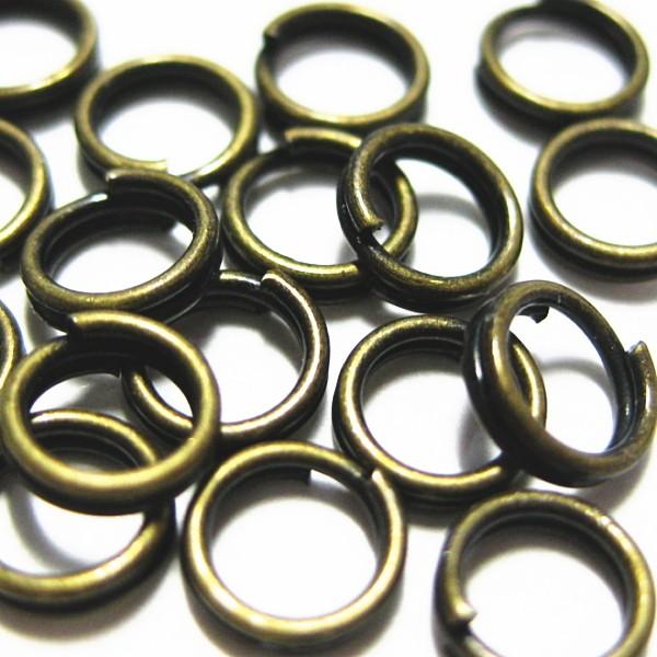 5187-【基本パーツ】　２重カン　真鍮古美　５mm　２０個/１セット | 