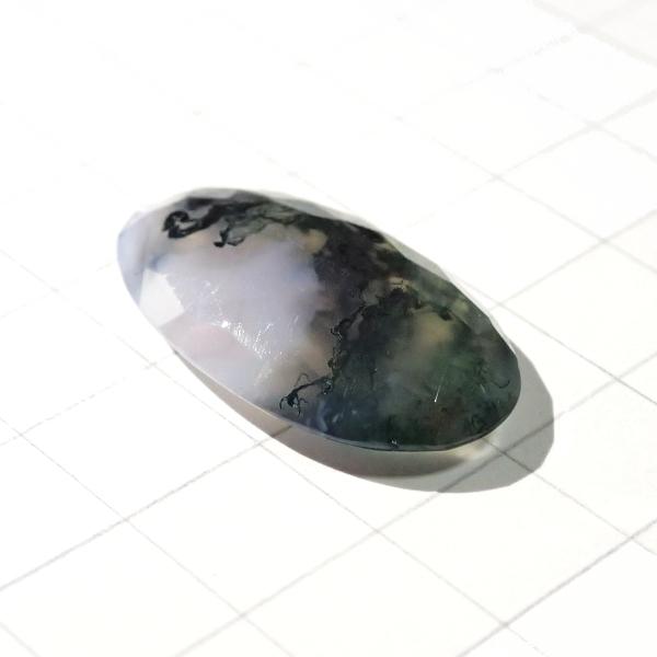 5188-『天然石ルース』　モスアゲート（ホール無）※カット有※　約30ｘ18ｘ7mm（4.8ｇ）　１個 |  | 01