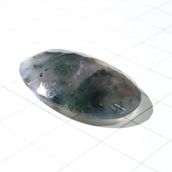 5192-『天然石ルース』　モスアゲート（ホール無）※カット有※　約32ｘ20ｘ7.5mm（6.3ｇ）　１個 |  | 01