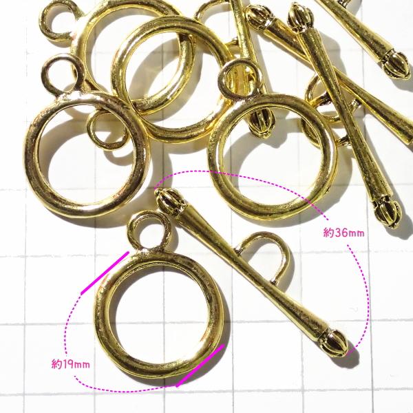 5201-《トグル》　アジアントグル　金色　バーの長さ３６mm　５ペア/１セット |  | 01