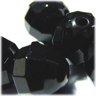 5206-天然石ビーズ 10mmカット丸玉 オニキス 6粒 | 