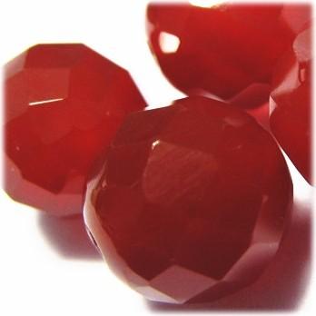5209-天然石ビーズ 12mmカット丸玉 レッドアゲート 4粒 | 