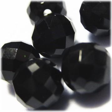 5221-天然石ビーズ 8mmカット丸玉 オニキス 6粒 | 