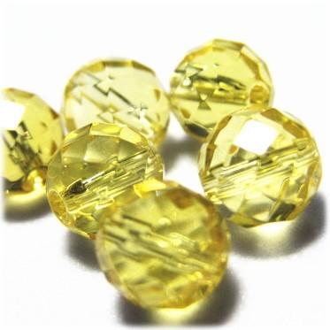 5223-天然石 ビーズ 6mmカット丸玉 シトリン 6粒 | 