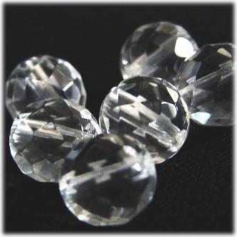 5224-天然石 ビーズ 6mmカット丸玉 ロッククリスタル ６粒 | 