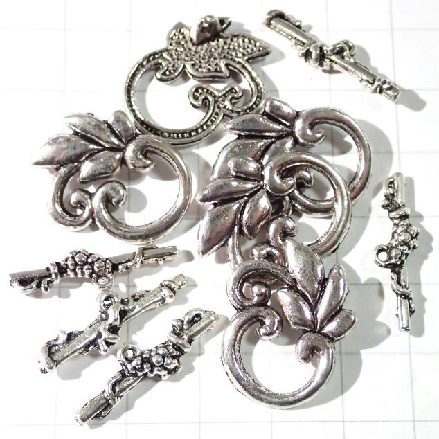 5230-《トグル》　アジアントグル　銀古美　バーの長さ２５mm　５ペア/１セット |  | 01