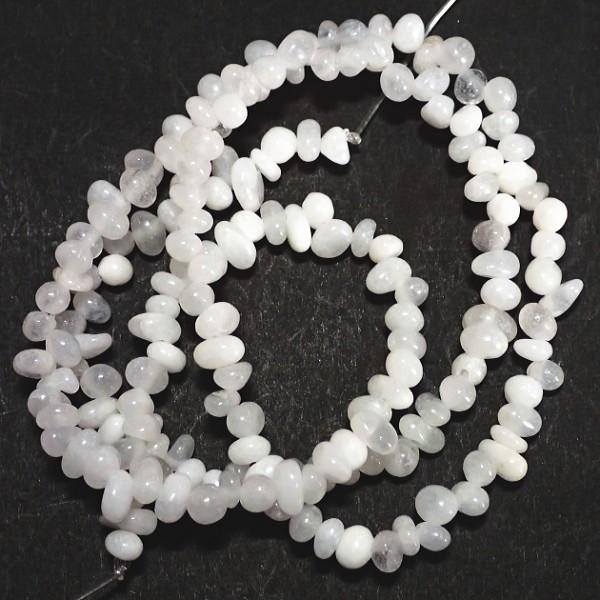 5236-《天然石　ちびころ》　ホワイトジェイド　約３９cm/１本 | 