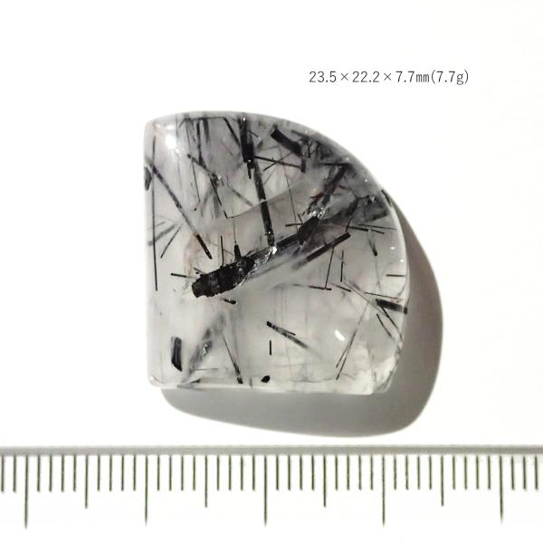 5258-『天然石ルース』　ブラックトルマリン クォーツ（ホール無）　約２４ｘ２２ｘ８ｍｍ（７.７ｇ）　１個 | 