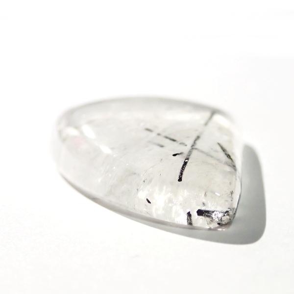 5259-『天然石ルース』　ブラックトルマリン クォーツ（ホール無）　約３０ｘ２３ｘ７ｍｍ（７.８ｇ）　１個 |  | 02