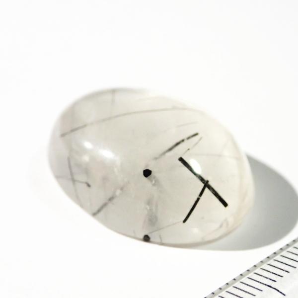 5260-『天然石ルース』　ブラックトルマリン クォーツ（ホール無）　約２５ｘ１９ｘ１０ｍｍ（7.2ｇ）　１個 |  | 01